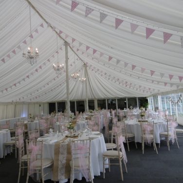 Vintage style floral bunting pink