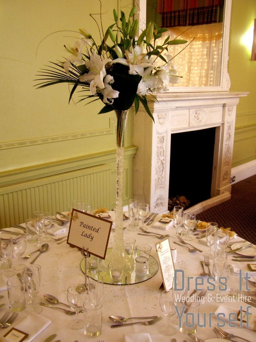 80cm Narrow Lily Vase with Lilies