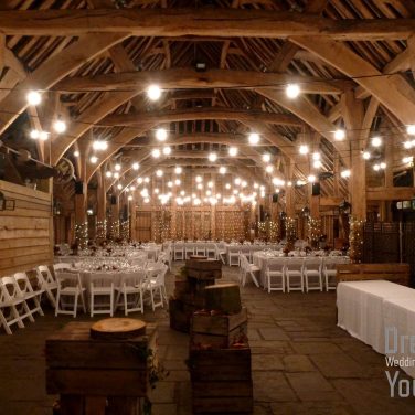 100m Festoon Lighting at The Priory Barn