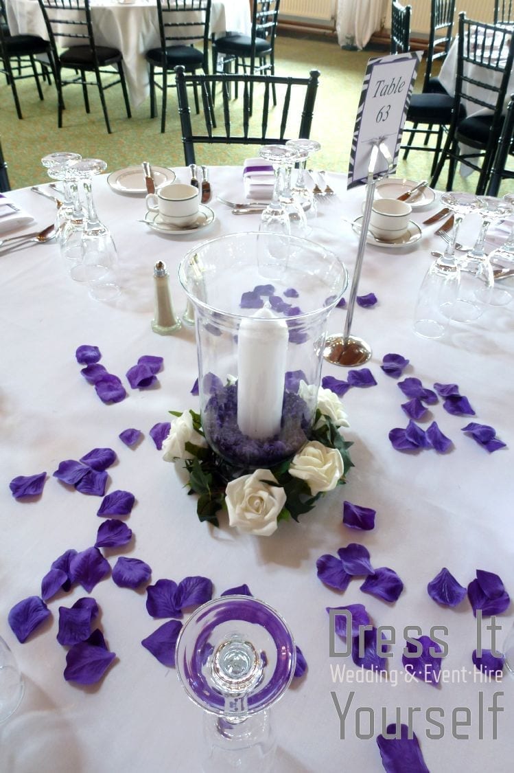 Medium Hurricane Vase with Ring of Flowers