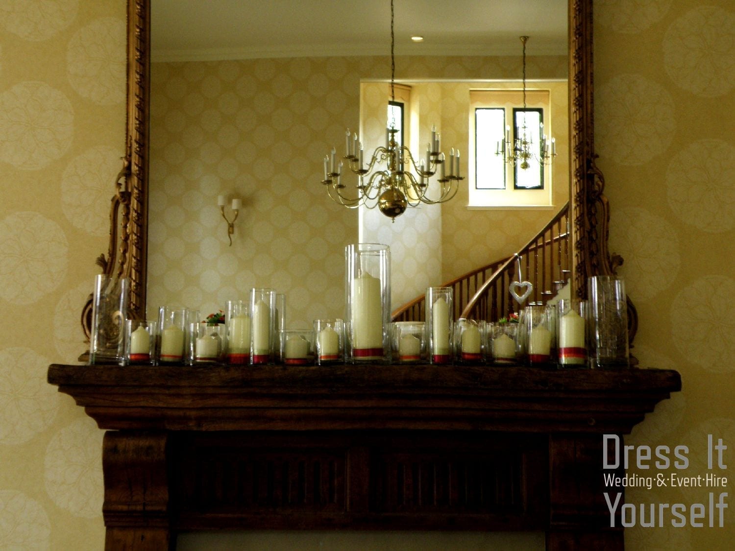 Cylinder Vase with Pillar Candles