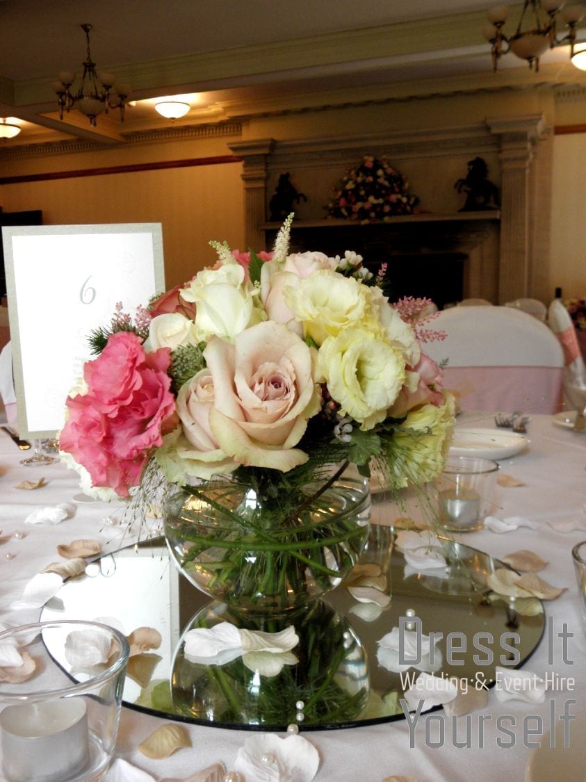 Fish Bowl with Posy of Flowers