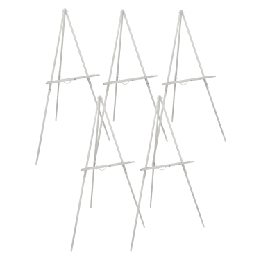 Pack of 5 - White Tripod Easel for Exhibitions