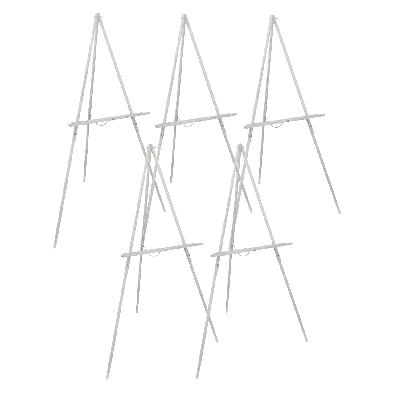 Pack of 5 - White Tripod Easel for Exhibitions