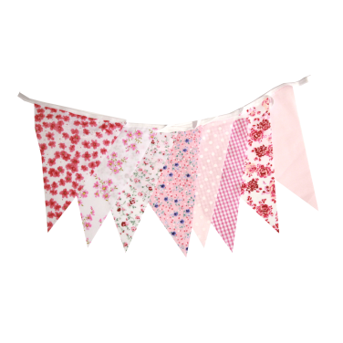 Vintage style floral bunting pink