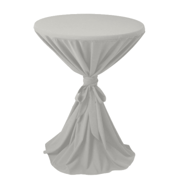 Poseur Table with White Cloth