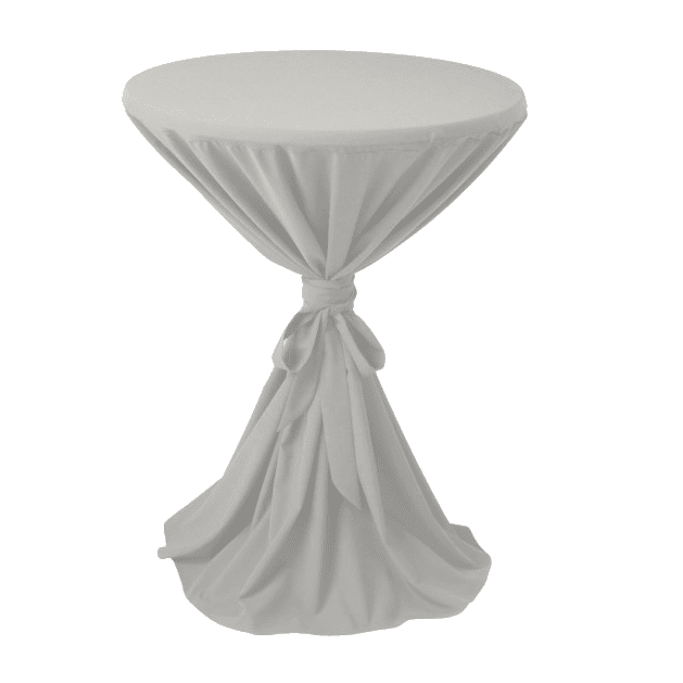 Poseur Table with White Cloth