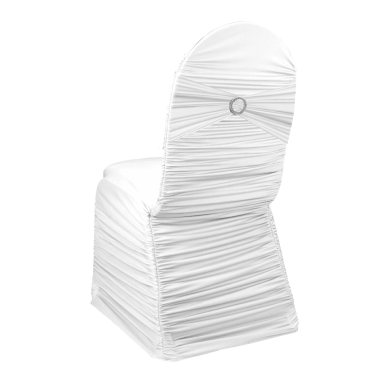 Rouched Chair Cover - Diamante Band