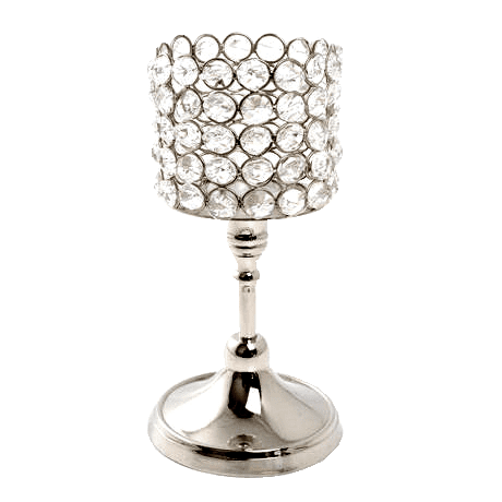 Short Crystal Tea Light Holder on Stem