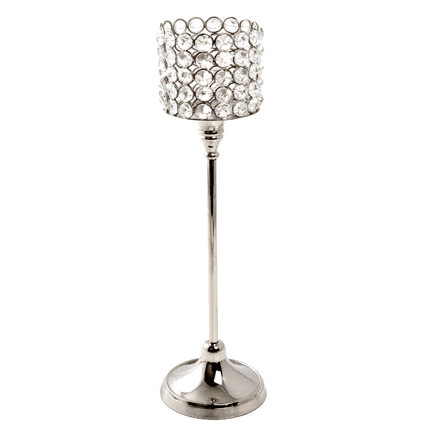 Tall Crystal Tea Light Holder