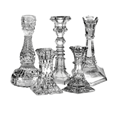 Vintage Cut Glass Candlesticks