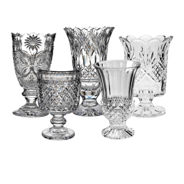 Vintage Cut Glass Crystal Hurricane Vases