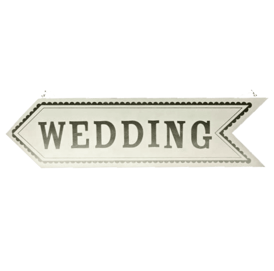 White Silver Wedding Arrow Hire