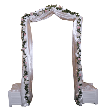 White Wedding Arch Hire with Flowers