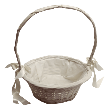 White Basket with Ribbons to hire