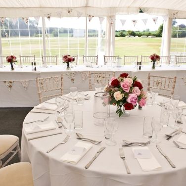 White & Cerise Floral Bunting (CBC)