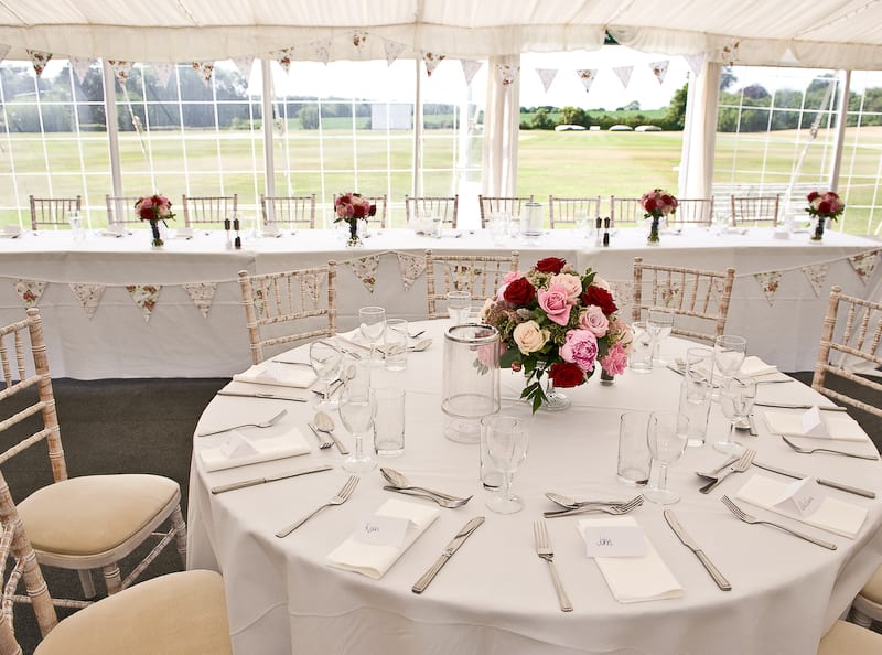 White & Cerise Floral Bunting (CBC)