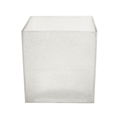 White Glitter Cube Vase