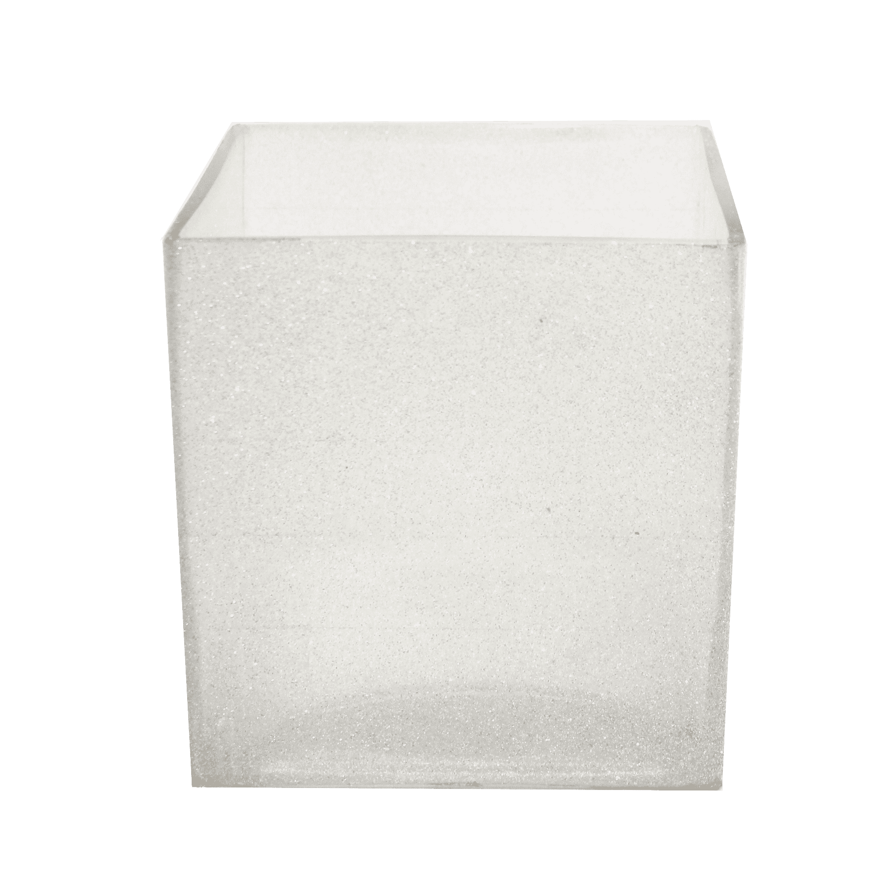 White Glitter Cube Vase