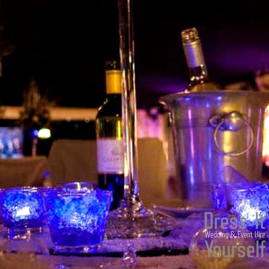 Wide Top Tea Light Holder Votive with Gel and LED