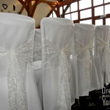 Loose Fit Chair Cover with Lace Bow