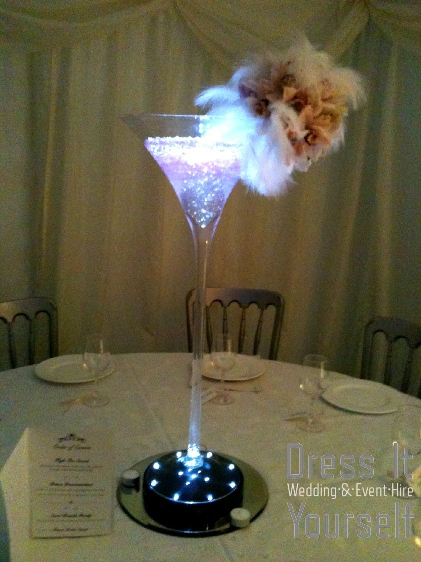 Martini Vase with Cool White LED