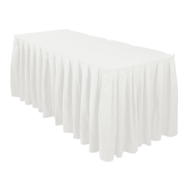 White Gathered Pleated Table Skirt