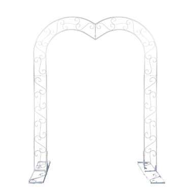 white metal heart arch
