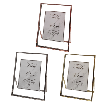 Modern Glass Frame with Thin Metal Edge & Leg