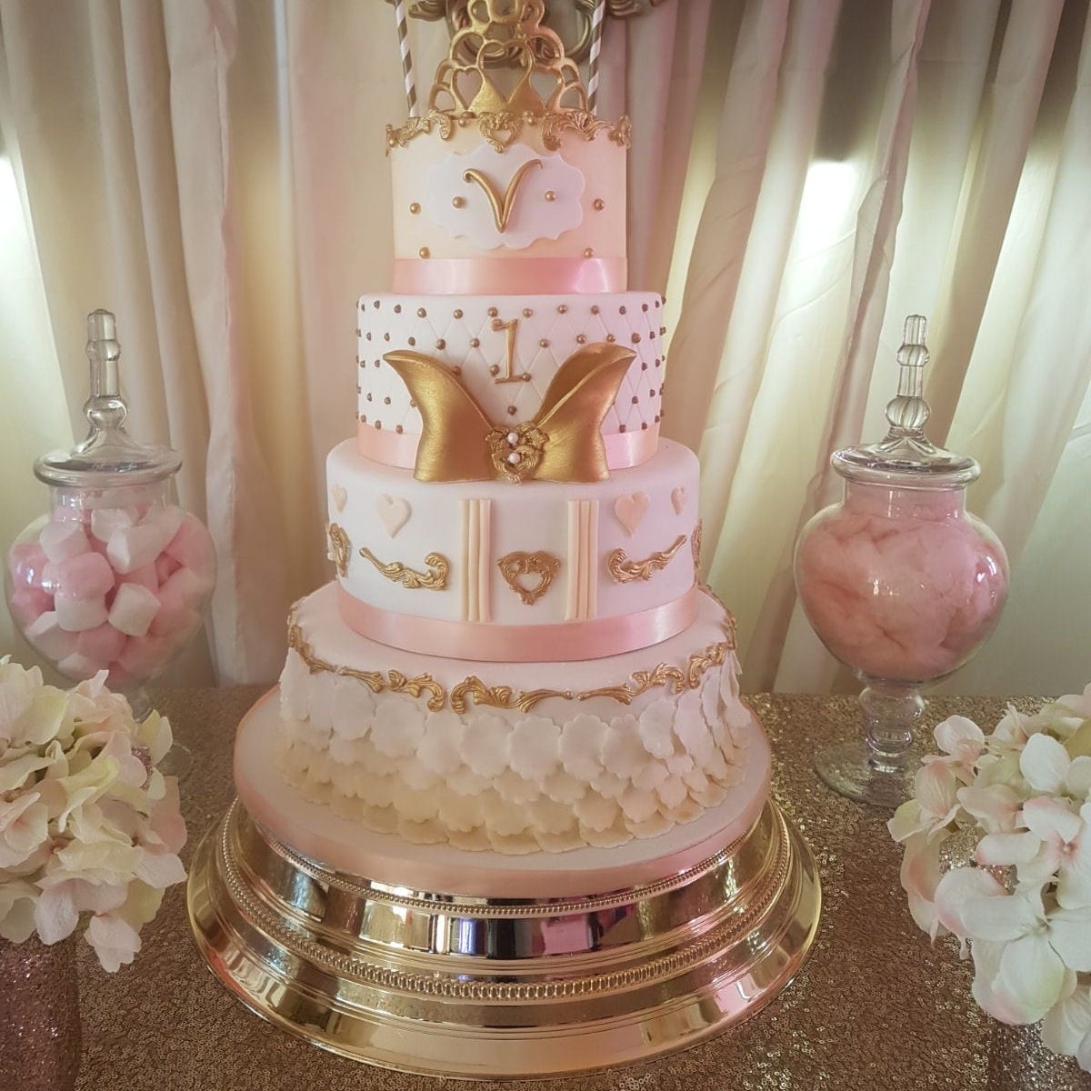 Gold Round Cake Stand