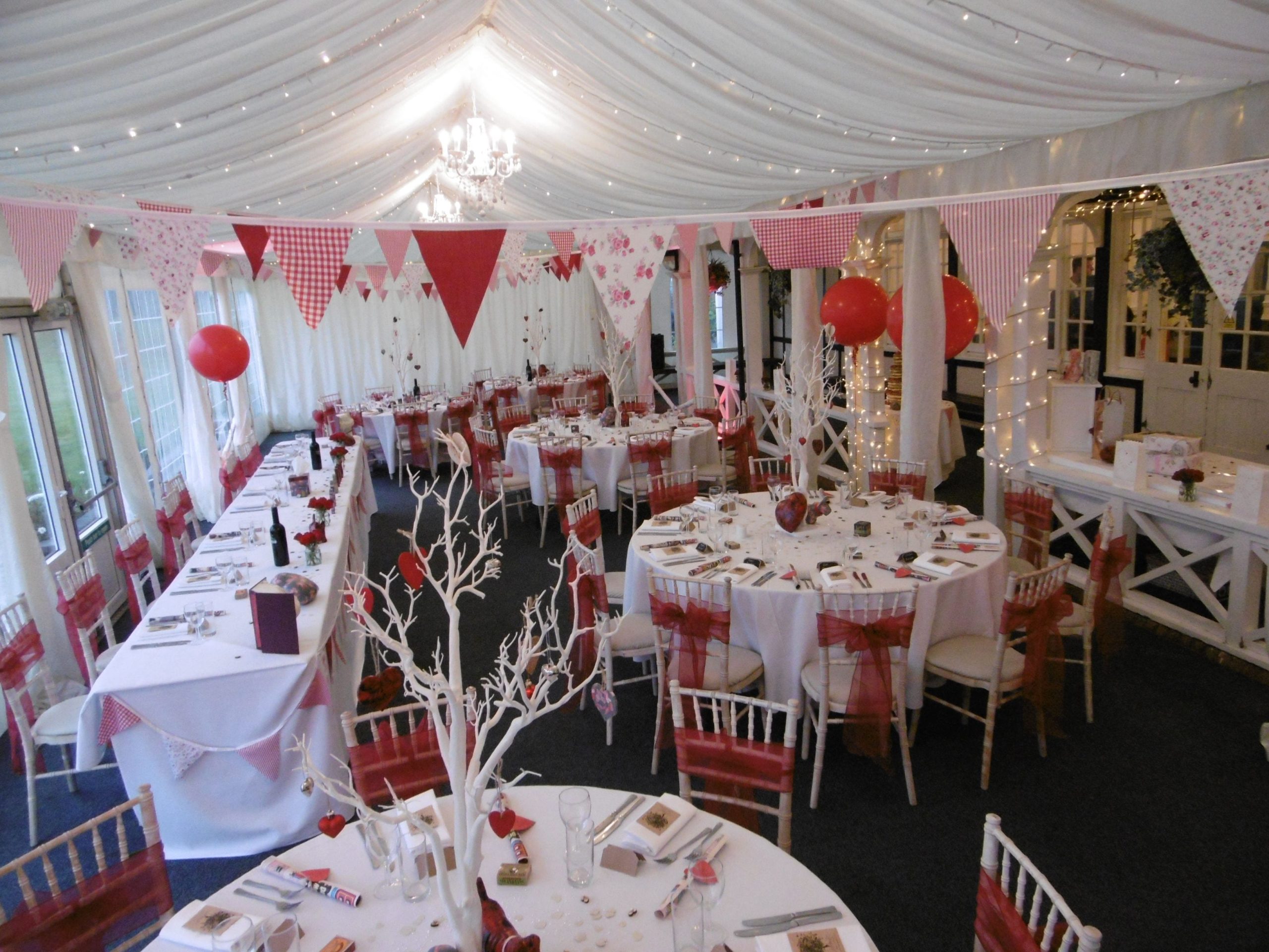 Red Floral Bunting
