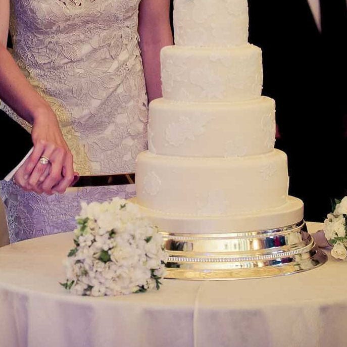 Silver Round Cake Stand Hire - Image 4
