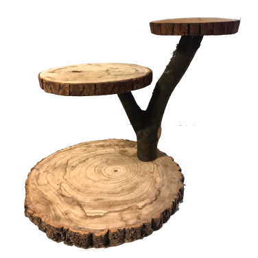 Short 3 Tier Log Cake Stand Hire