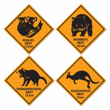 Australia Road Signs Yellow