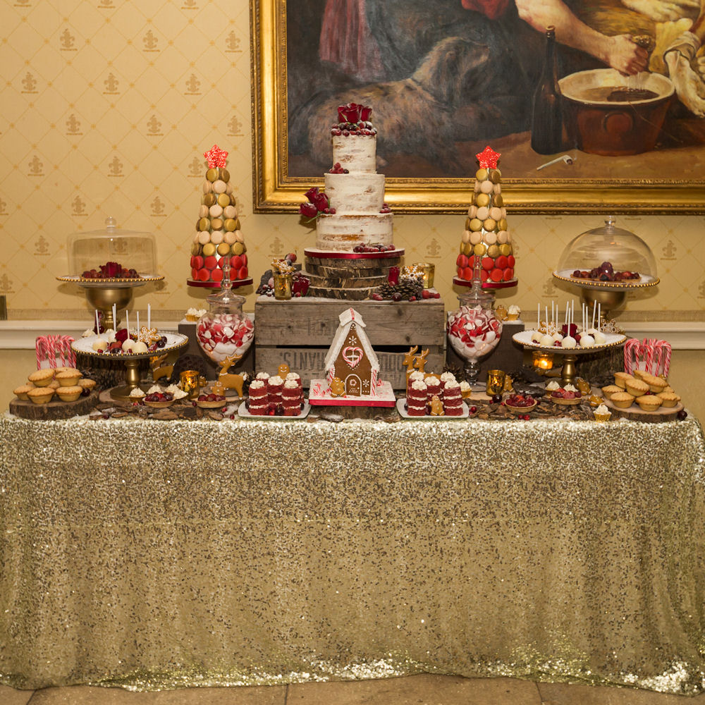 Gold Sequin Long Tablecloth
