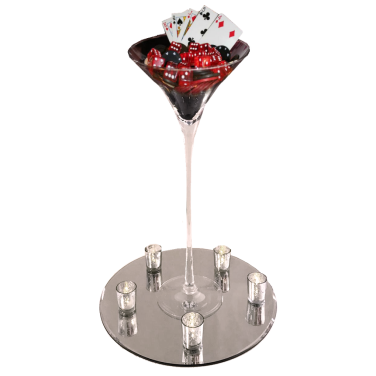 Casino Themed Martini Glass Centrepiece