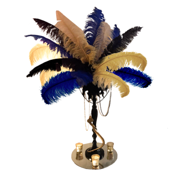 Egypt-Blue-Gold-Feather-Centre-Piece