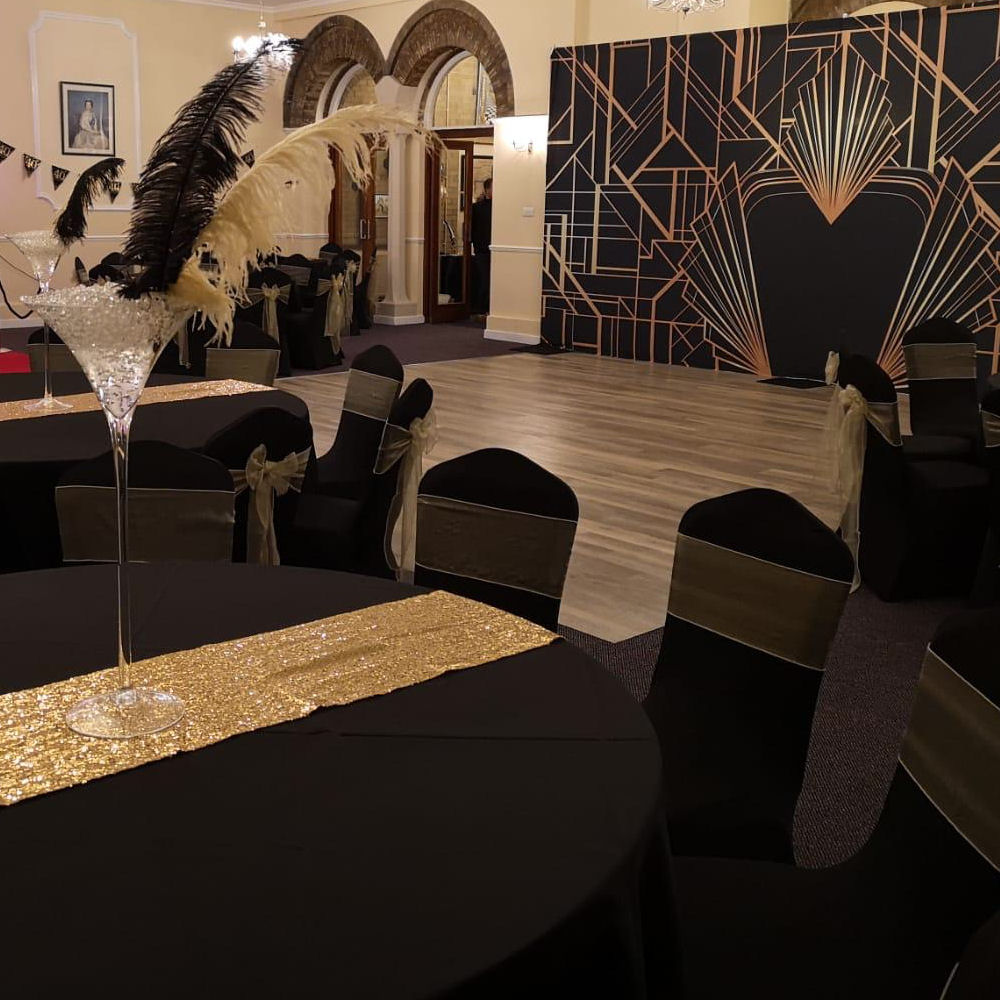 Gatsby Art Deco Black and Gold 1920's Backdrop
