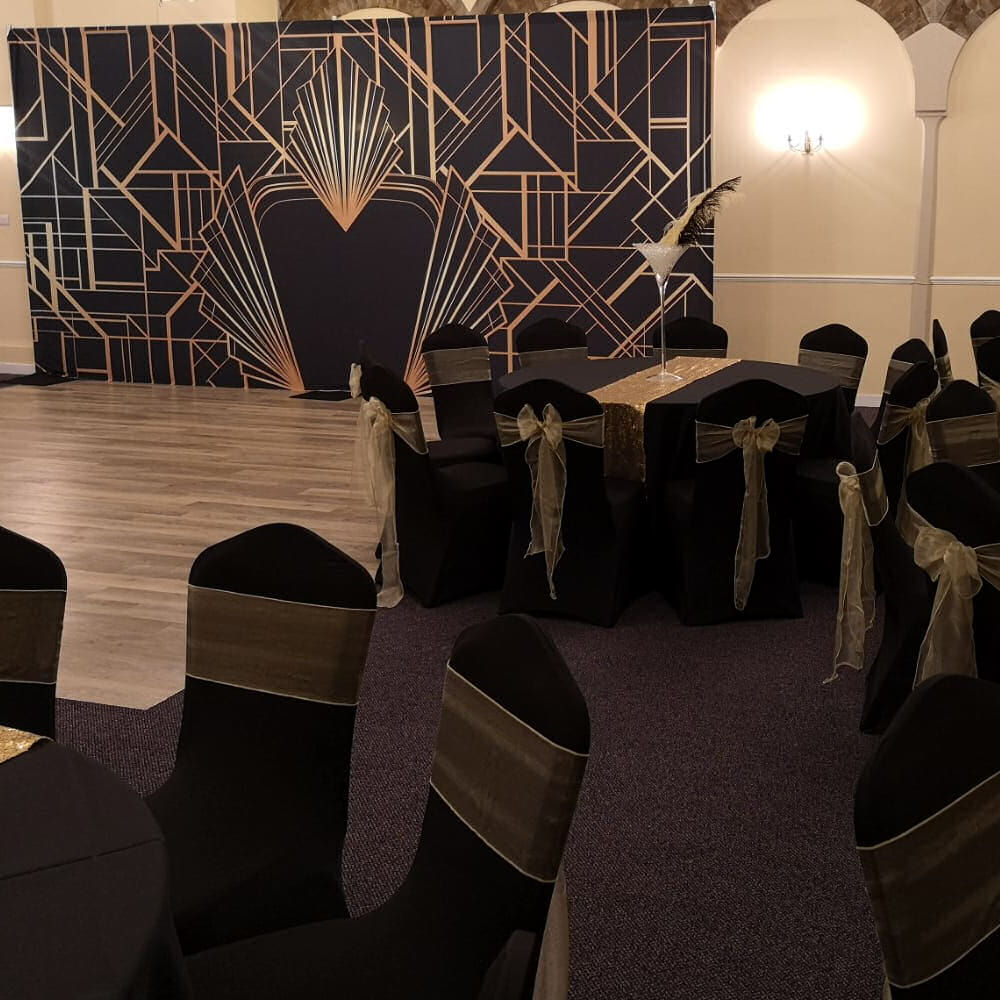 Gatsby Art Deco Black and Gold 1920's Backdrop