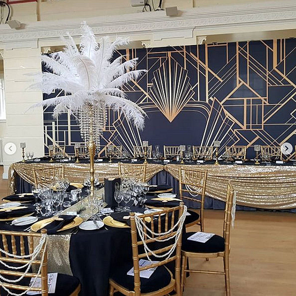 Gatsby Art Deco Black and Gold 1920's Backdrop