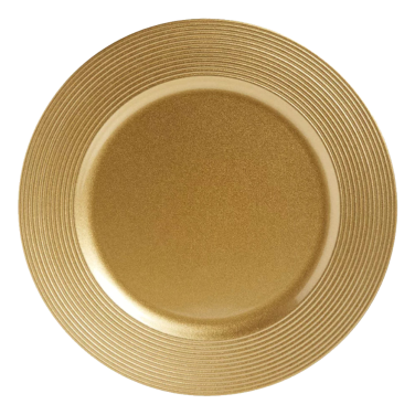 Gold Acrylic Plastic Ribbed Charger Plate