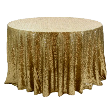 Gold Sequin Tablecloth Round