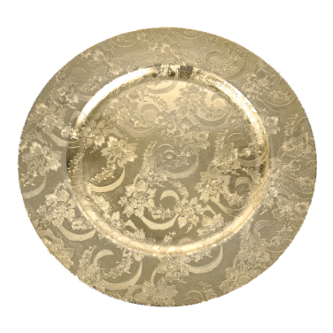 Gold Swirl Patterned Charger Plate