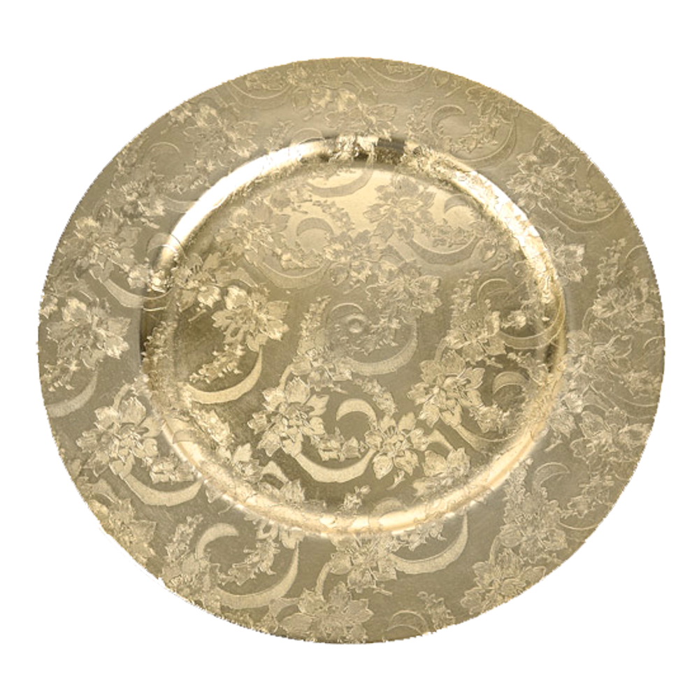Gold Swirl Patterned Charger Plate