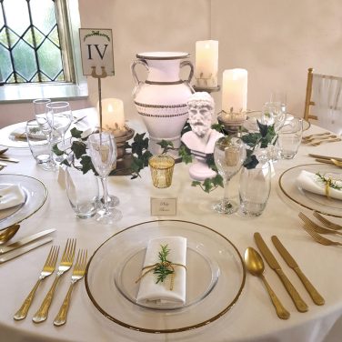 Greek Table with Vase Statue