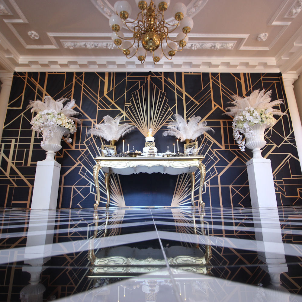 Gatsby Art Deco Black and Gold 1920's Backdrop
