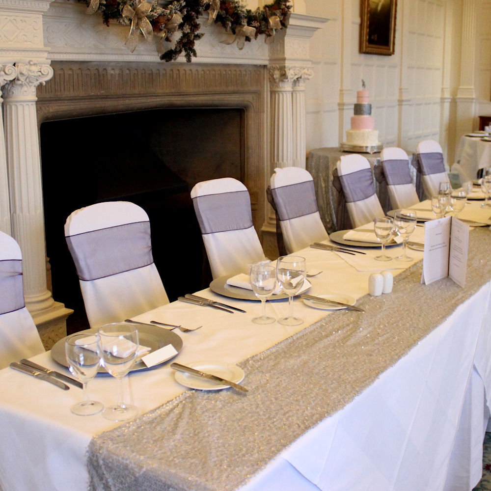 Silver Sequin Table Runner