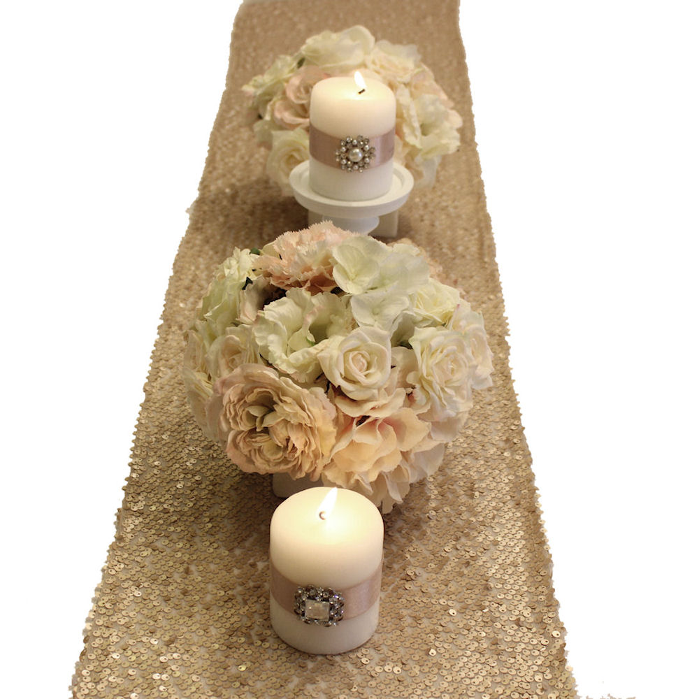 Champagne Sequin Table Runner