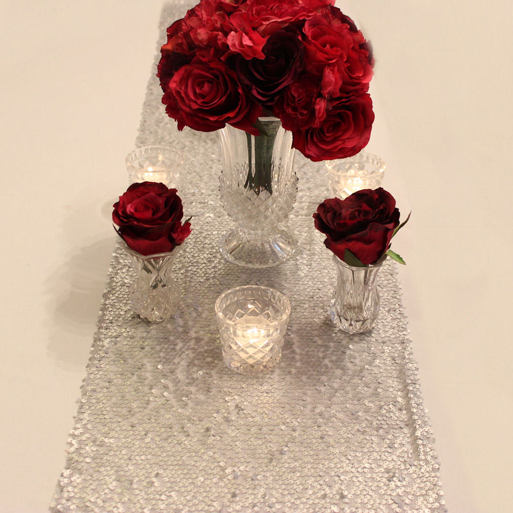 Silver Sequin Table Runner