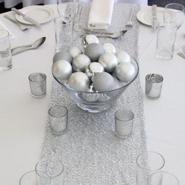 Silver Sequin Table Runner